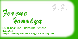 ferenc homolya business card